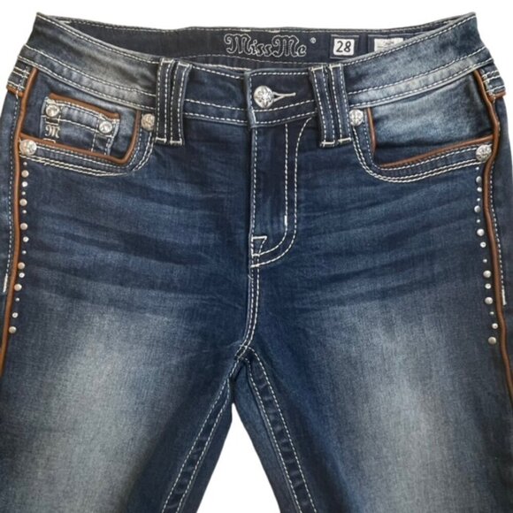 MISS ME Chloe Embellished Bootcut Jeans - Size 28 - Picture 4 of 12